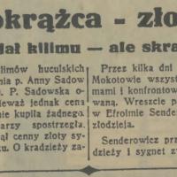 Domokrążca złodziej, 1937