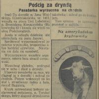 Pościg za dryndą, 1937