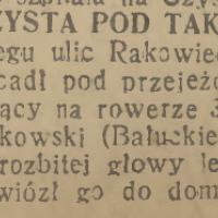 Rowerzysta pod taksówką, 1937