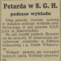 Petarda w SGH Petarda w SGH, 1937