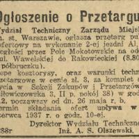 Przetarg na 2-gą jezdnię, 1937