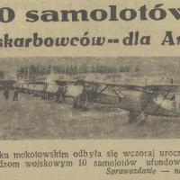 Samoloty od skarbowców, 1937