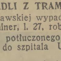 Wypadł z tramwaju, 1937