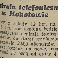 Centrala telefoniczna, 1937