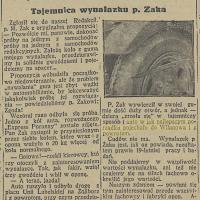 Wynalazek p. Żaka, 1937