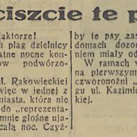 Uciszcie te psy, 1937