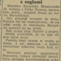 Zapił się na śmierć, 1937