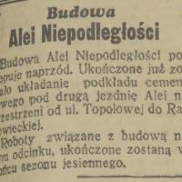 Budowa Alei Niepodległości, 1937