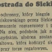 Autostrada do Siekierek, projetk. 1929.