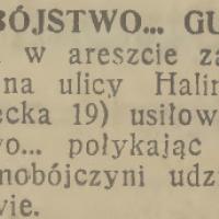 Samobójstwo guzikiem, 1937