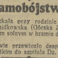 Samobójstwo w bramie, 1937