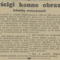 Wyścigi obraziły lekarkę, 1937