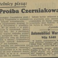 Prośba Czerniakowa o tramwaj