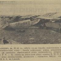 Samolot od Branki Samolot od Branki, 1937