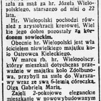 Hrabina Wielopolska aresztowana przez Gestapo, 1937