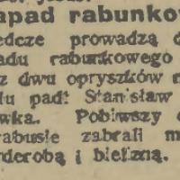 Napad rabunkowy. Siekierki, 1937