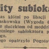 Pobity sublokator, 1937