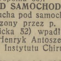 Pod samochodem, 1937