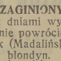 Zaginiony Zaginiony, 1937