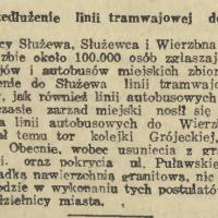 Przedlużenie linii, 1937