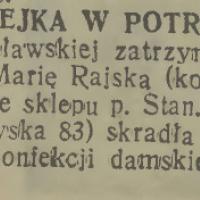 Znana złodziejka w potrzasku Znana złodziejka w potrzasku, 1937