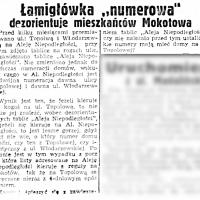 Łamigłówka numerowa, 1938