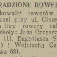 Skradzione rowery, 1938