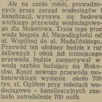 Wielki wodociąg, 1938