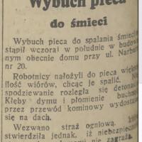 Wybuch pieca, 1938