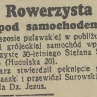 Rowerzysta pod samochodem, 1938