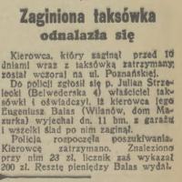 Zaginiona taksówka Zaginiona taksówka