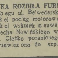 Kolejka rozbiła furmankę, 1938