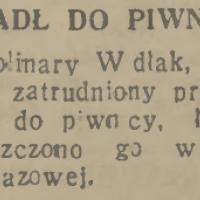 Wpadł do piwnicy, 1938
