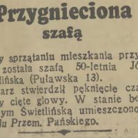 Przygnieciona szafą, 1938