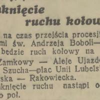 Zamknięcie ruchu, 1938