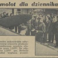 Samolot dla dziennikarzy, 1938