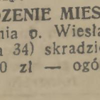 Okradzenie mieszkania, 1938