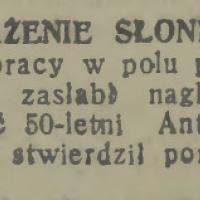 Porażenie słoneczne, 1938