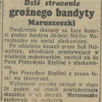 Stracenie Maruszeczki, 1938