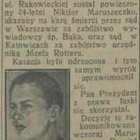 Maruszeczko stracony, 1938
