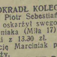 Okradł kolegę, 1938