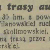 Zmiana trasy, 1938