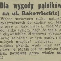 Dla wygodny pątników, 1938