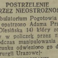 Postrzelenie przez nieostrożność, 1938