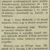 Echa wypadku. Al. Niepodlegości. 1938