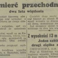 Za śmierć przechodniów, 1938
