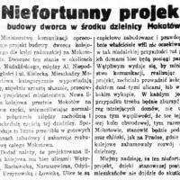 Niefortunny projekt, 1938