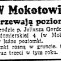 Tam gdzie rosną poziomki, 1938