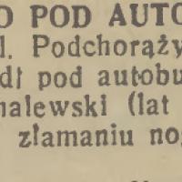 Dziecko pod autobusem, 1938