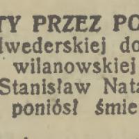 Zabity przez pociąg, 1938